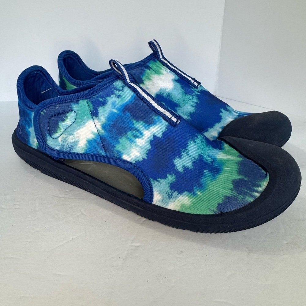 Lands End Adventurer Kids Blue and Green water Shoes tie dye size 3 children’s